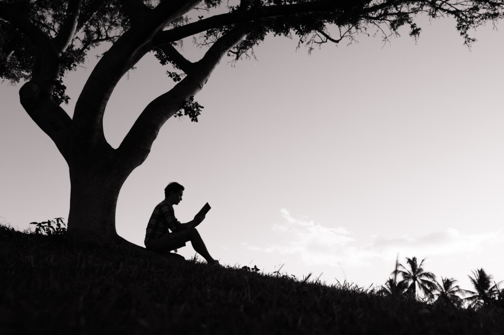 Man reading book
